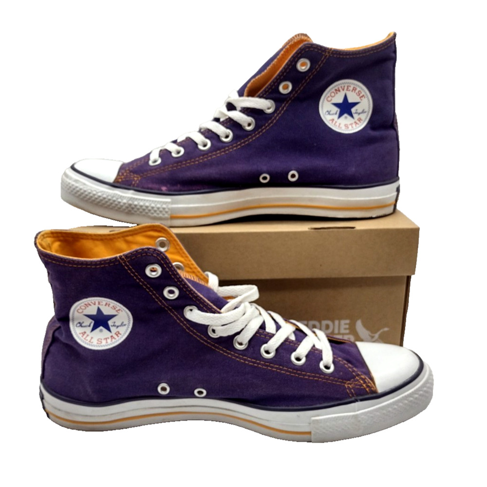 CONVERSE ALL STAR@ 1 Vtg 80's-90's High Top Purple Canvas Sneakers Men Size 11'